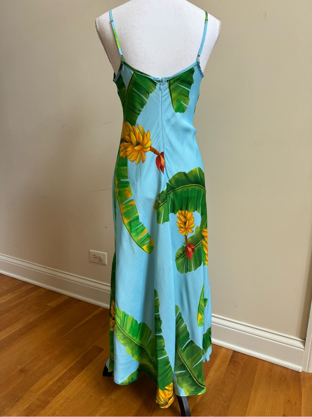FARM Rio Blue Bananas Dress with Palm Print and Ring Detail, NWT, Size Small - Picture 5 of 7